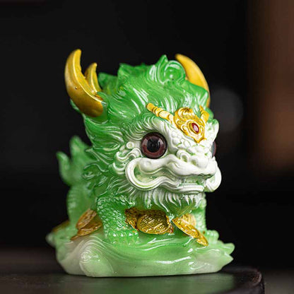 Buddha Stones Color Changing Small Kirin Resin Tea Pet Home Figurine Decoration
