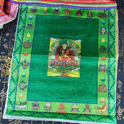 Buddha Stones Tibetan 5 Colors Windhorse Buddha Tara Scriptures Healing Auspicious Outdoor Prayer Flag