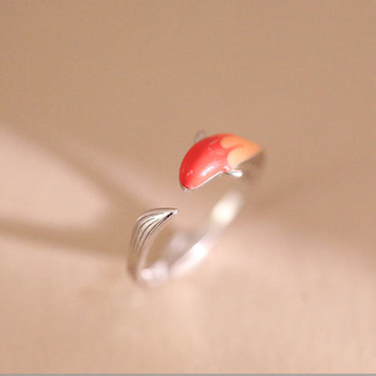 Buddha Stones Koi Fish Copper Balance Luck Adjustable Ring