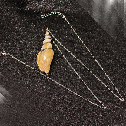 Buddha Stones Natural Shankha Conch Shell Seashell Lucky Necklace Pendant