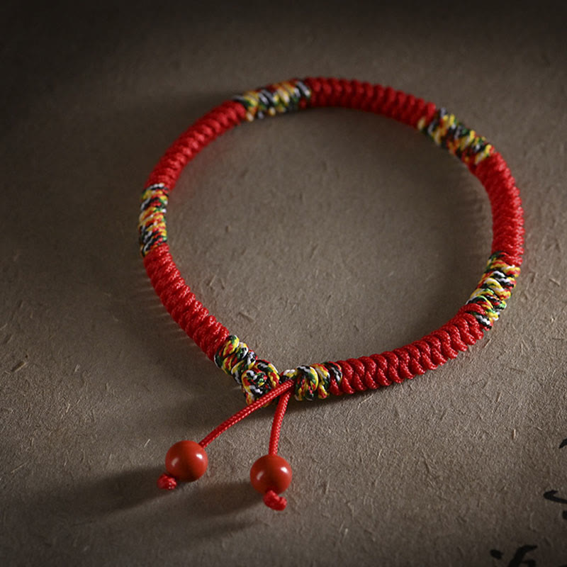 Buddha Stones Five Colors King Kong Knot String Protection Luck Bracelet