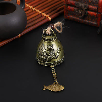 Buddha Stones Feng Shui Buddha Koi Fish Dragon Elephant Wind Chime Bell Luck Wall Hanging Decoration