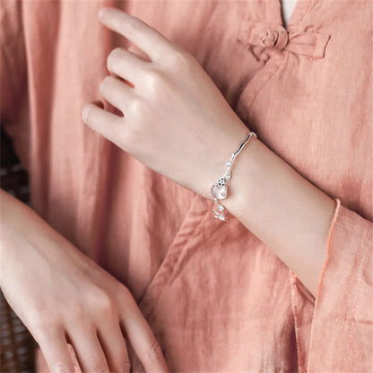 Buddha Stones "Sending Grace and Harmony"Plum Blossom Chalcedony Bracelet Includes Gift Message Card