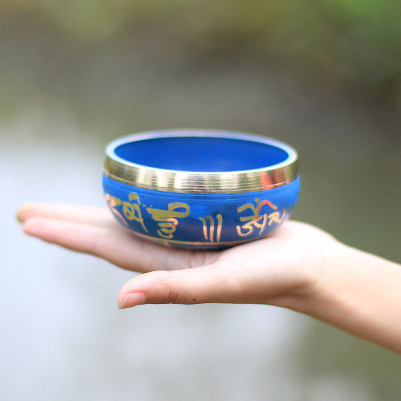 Buddha Stones Tibetan Sound Bowl Handcrafted for Relaxation Meditation Prayer Singing Bowl Set