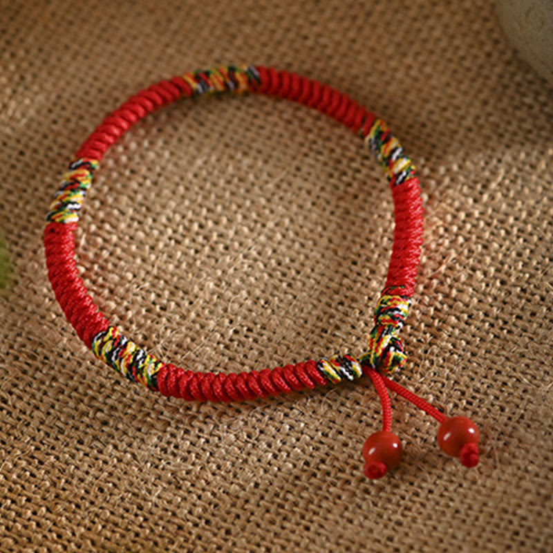 Buddha Stones Five Colors King Kong Knot String Protection Luck Bracelet