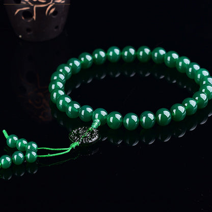Buddha Stones Natural Green Agate Wrist Mala Manifestation Pocket Mala Car Decoration