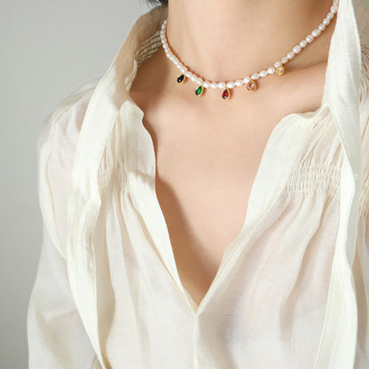 Buddha Stones Pearl Crystal Stone Purity Necklace Pendant