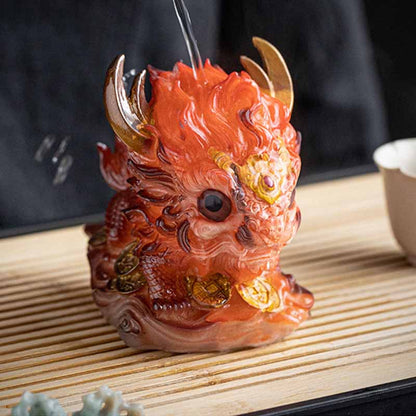 Buddha Stones Color Changing Small Kirin Resin Tea Pet Home Figurine Decoration