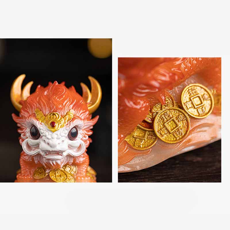 Buddha Stones Color Changing Small Kirin Resin Tea Pet Home Figurine Decoration