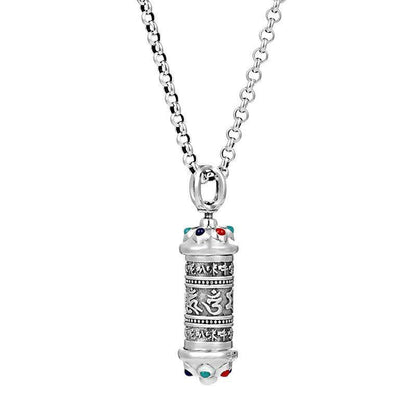Buddha Stones Tibetan Om Mani Padme Hum Focus Necklace Pendant
