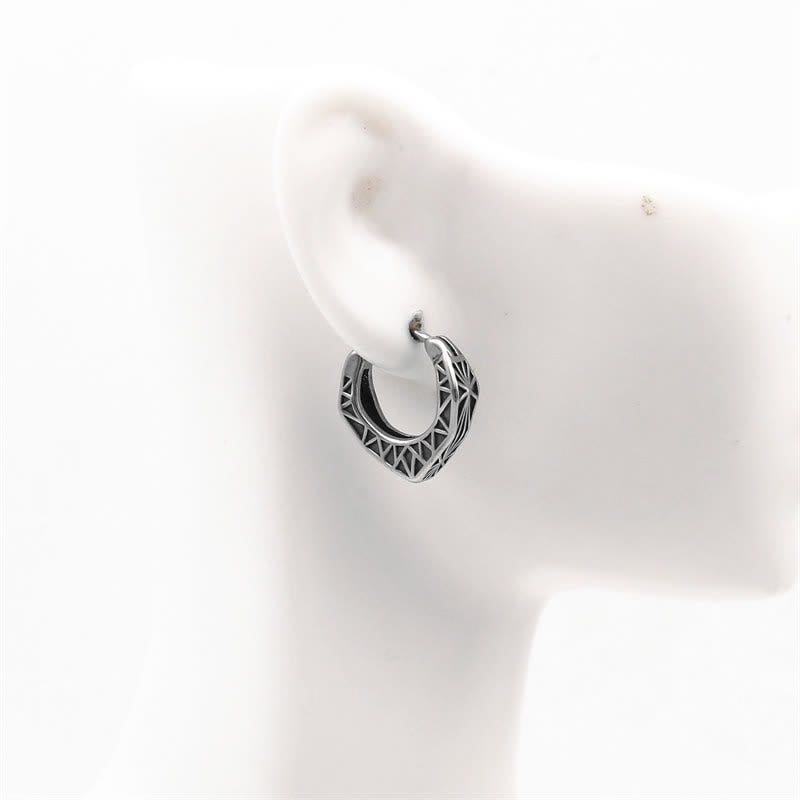 Buddha Stones Viking Hoop Titanium Steel Balance Earrings