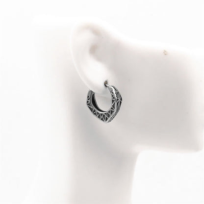 Buddha Stones Viking Hoop Titanium Steel Balance Earrings